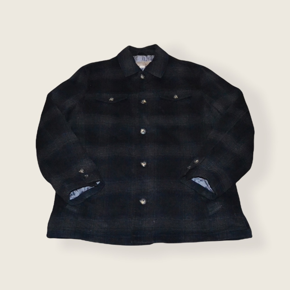 Green and Navy Plaid Shacket